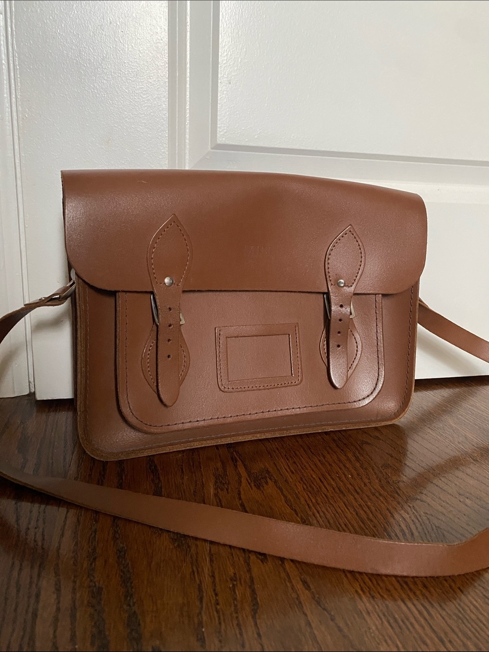 Classic Brown Leather Satchel Messenger Bag Cambridge Style